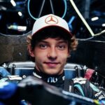 Kimi Antonelli assiste alla partita NBA Spurs-Oklahoma prima del GP F1 di Austin