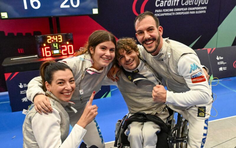 Europei Paralimpici, Italia subito d’oro a Cardiff: trionfa il Mixed Team di fioretto