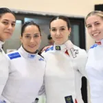 La squadra azzurra di spada femminile argento in Coppa del Mondo